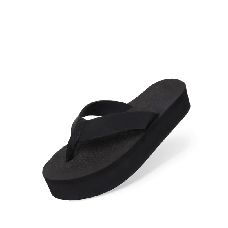 Platform Flip Flops Mujer Negro Black 6 7