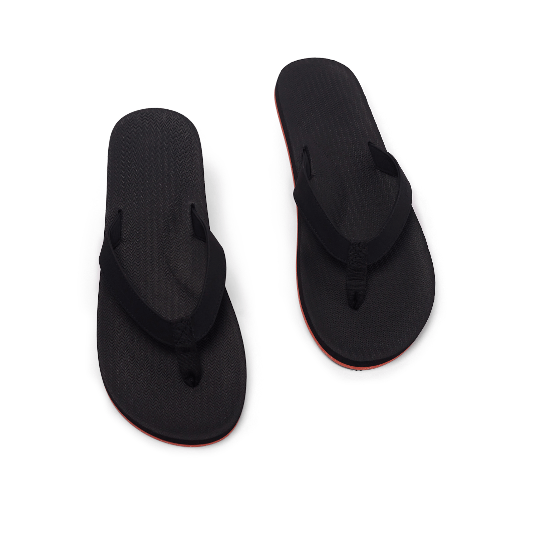 Flip Flops Hombre Suela de Sneaker - Naranja/Negro