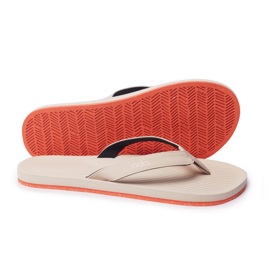 Flip Flops Hombre Suela de Sneaker - Naranja/Hueso