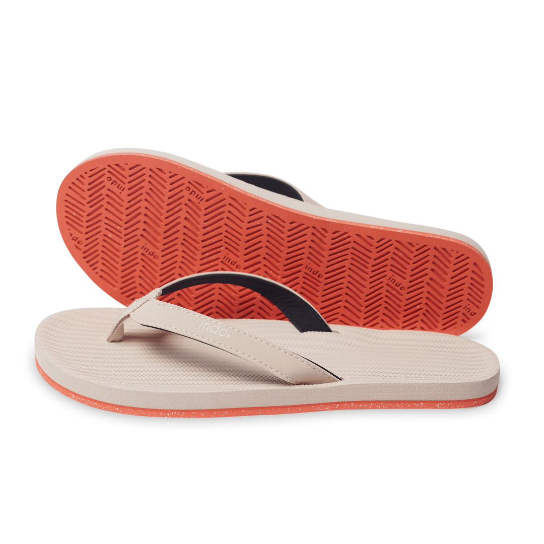 Flip Flops Mujer Suela Sneaker - Naranja/Hueso